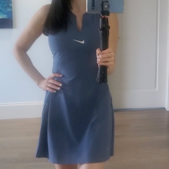 Nike Women's Dri-Fit Advantage Tennis Dress Blue - Picture 4 of 8